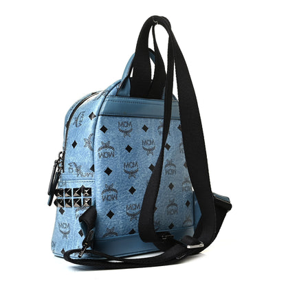 MCM Visetos Side Stud X-Mini Stark Bebe Boo Backpack Blue 2 of 7