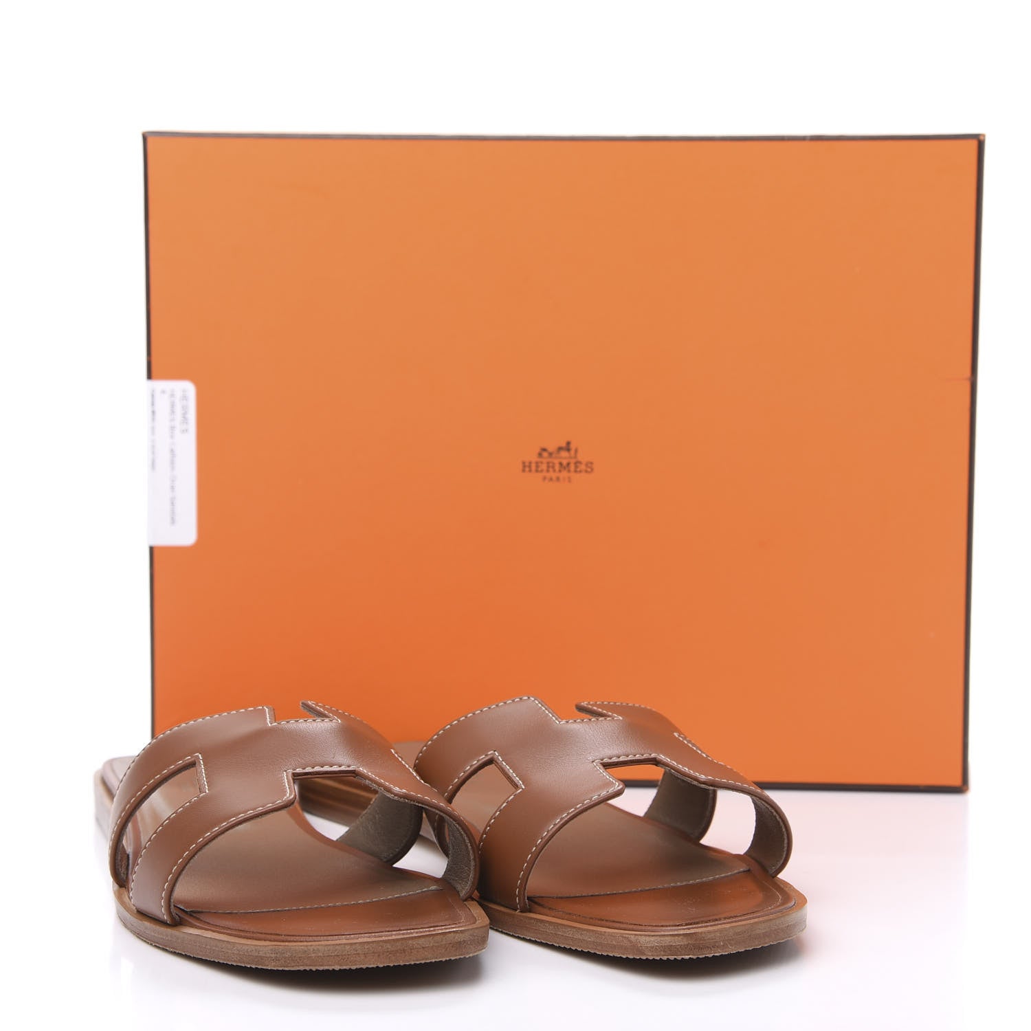 Hermes Box Calfskin Oran Sandals 40 Gold 11 of 11