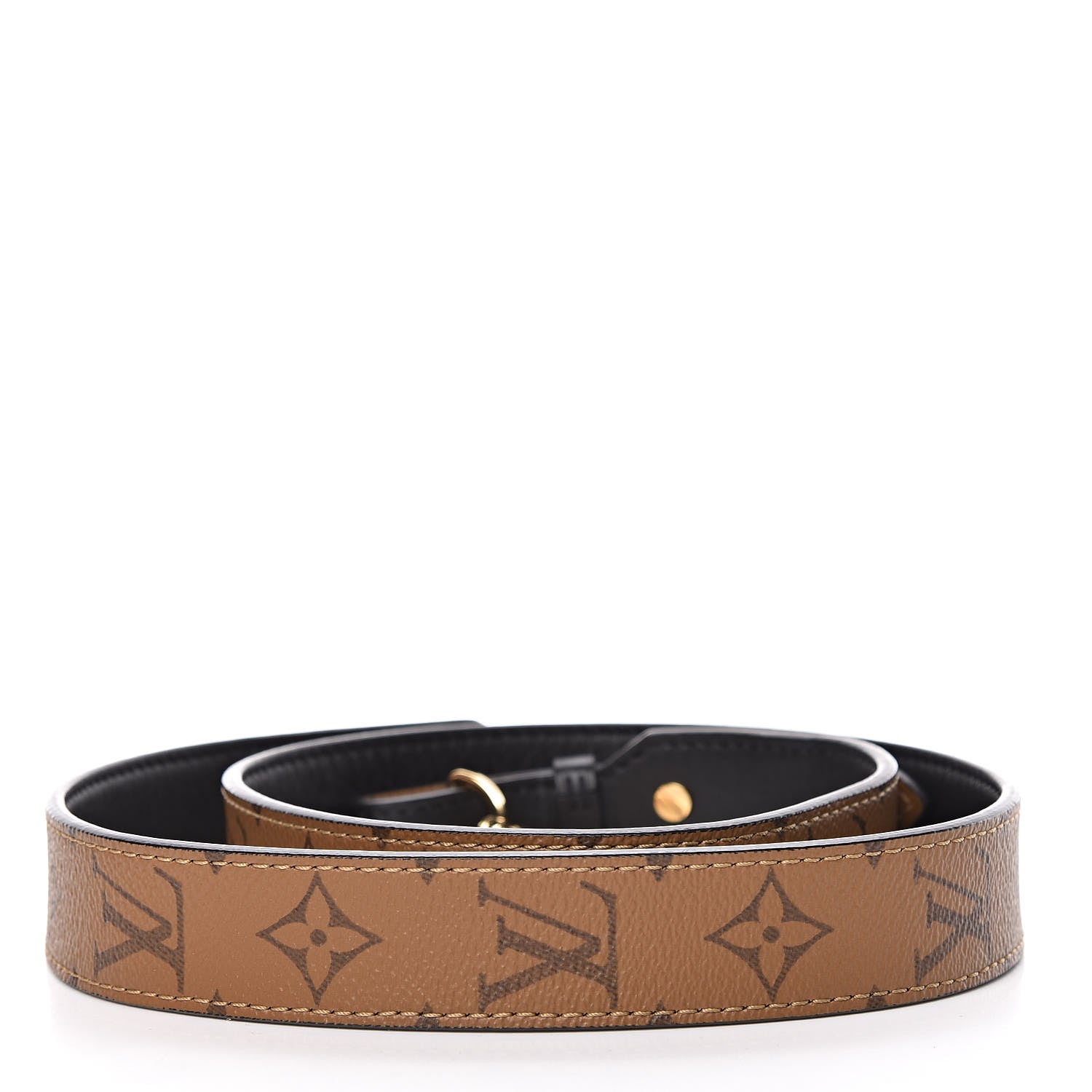 Louis Vuitton Reverse Monogram Bandouliere Shoulder Strap XL Black 2 of 6
