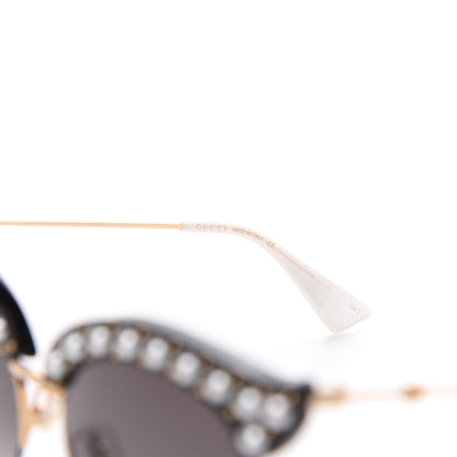 Gucci Pearl Cat Eye Sunglasses GG0212S Black 6 of 7