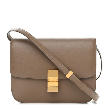 Celine Liege Calfskin Medium Classic Box Flap Bag Taupe 1 of 12