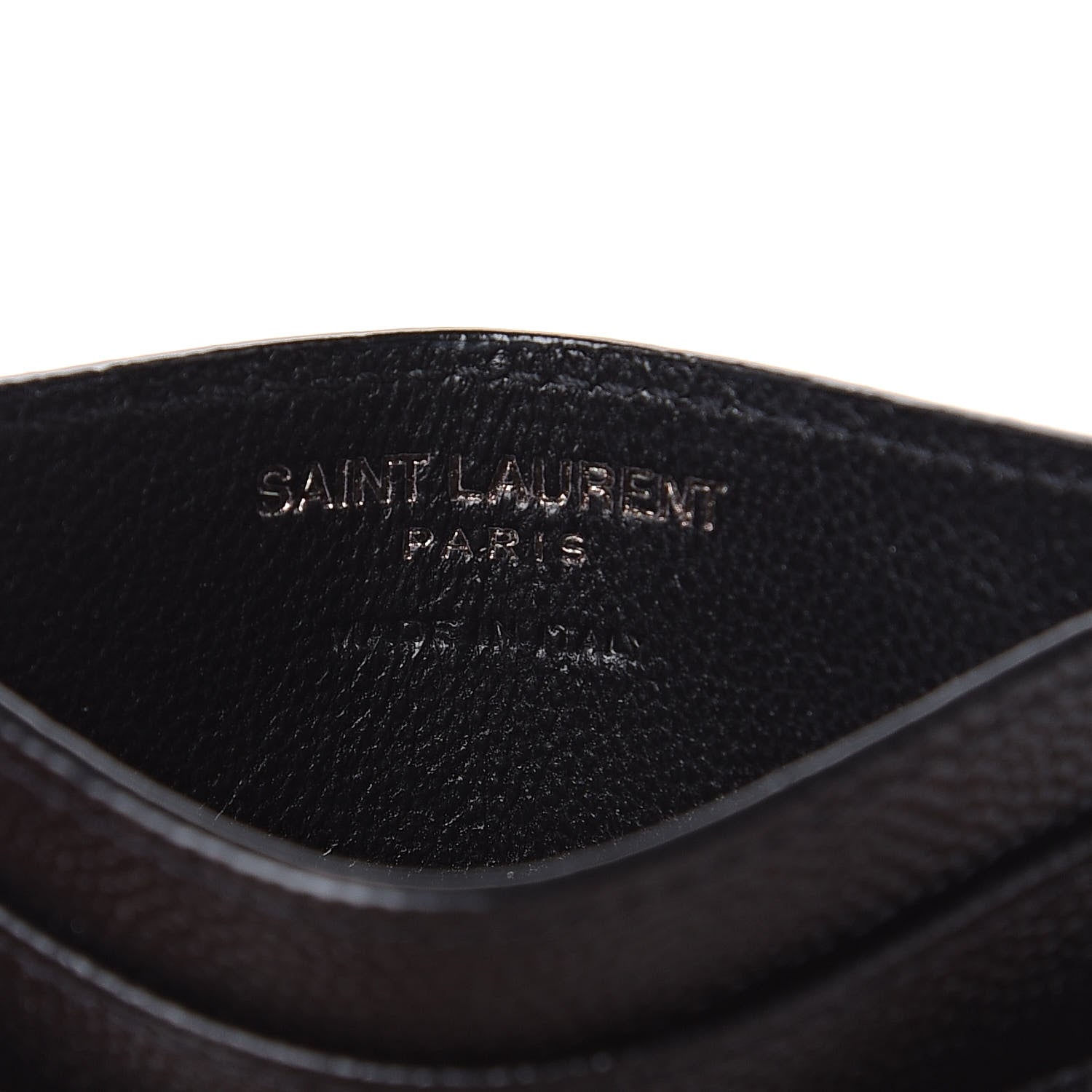 Saint Laurent Grain De Poudre Matelasse Chevron Monogram Credit Card Case Black 6 of 7