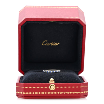 Cartier Platinum Diamond Blue Sapphire 2mm Etincelle de Cartier Wedding Band Ring 48 4.5 5 of 5