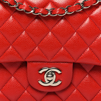Chanel Caviar Quilted Medium Double Flap Red 8 of 10