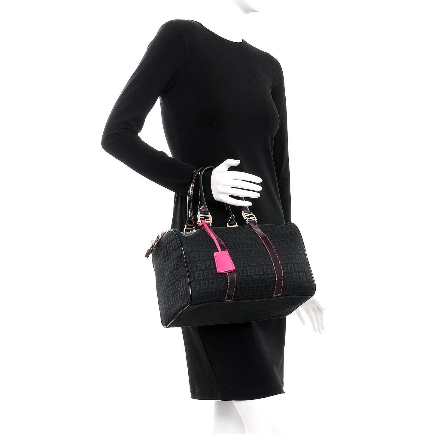 Zucchino Forever Boston Top Handle Bag Black Fuschia