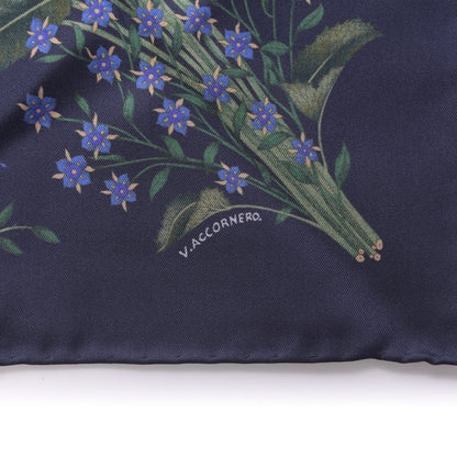 Gucci Silk Twill Nuovoflora Square Handkerchief Midnight Blue Blue 2 of 5
