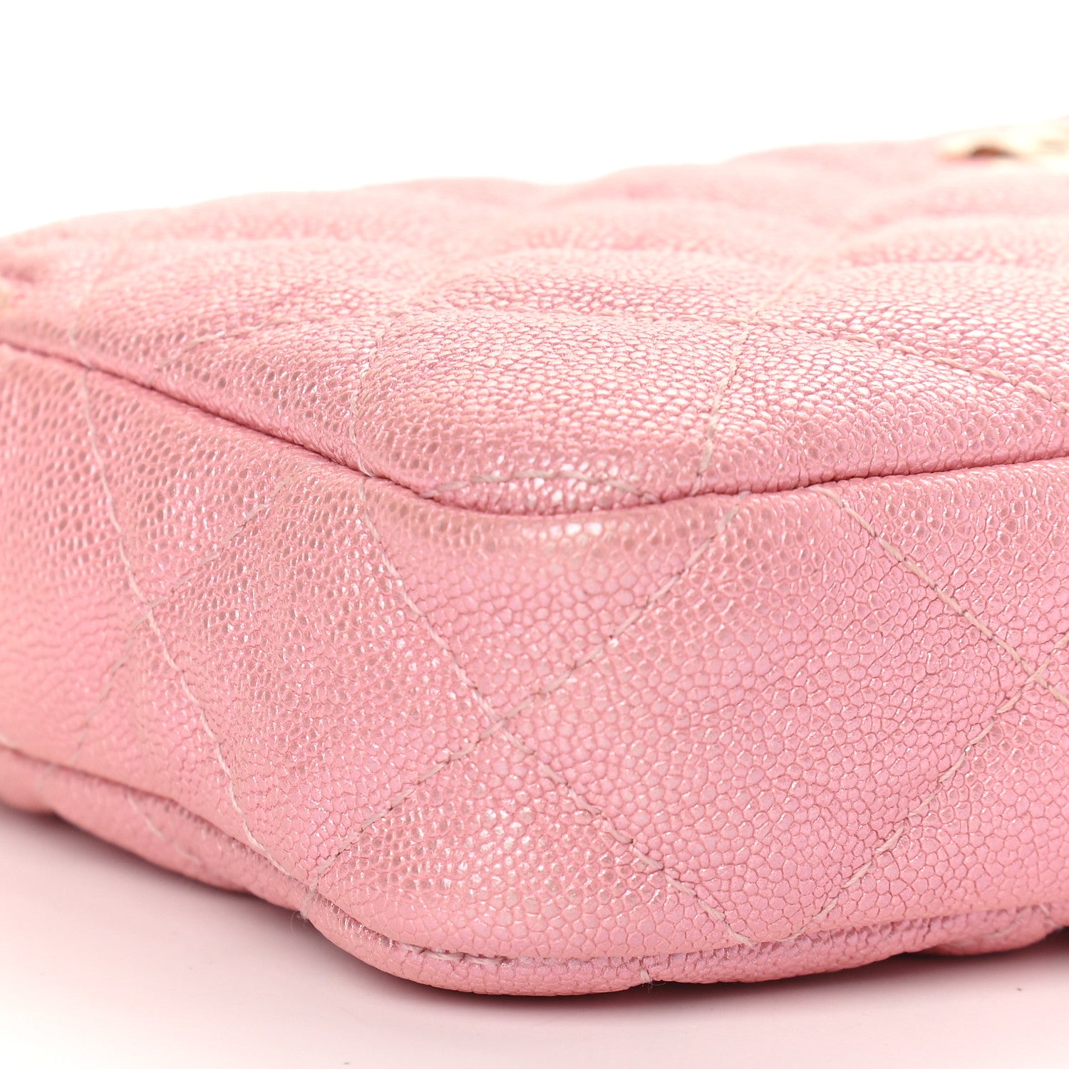 Chanel Iridescent Caviar Quilted Small Clutch With Chain Pink 9 of 10