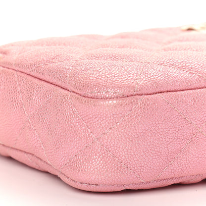 Chanel Iridescent Caviar Quilted Small Clutch With Chain Pink 9 of 10