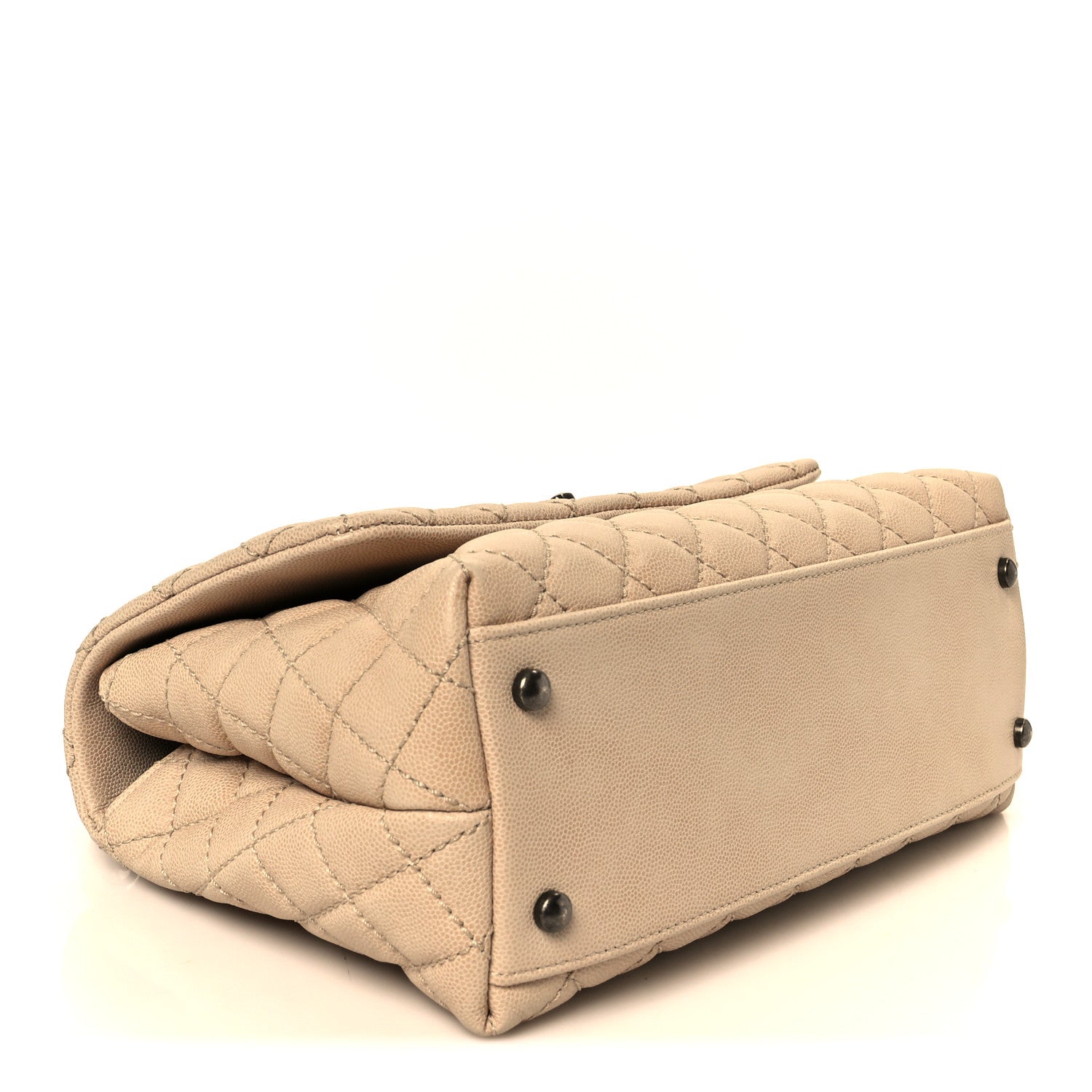 Chanel Caviar Quilted Small Coco Handle Flap Light Beige 4 of 12