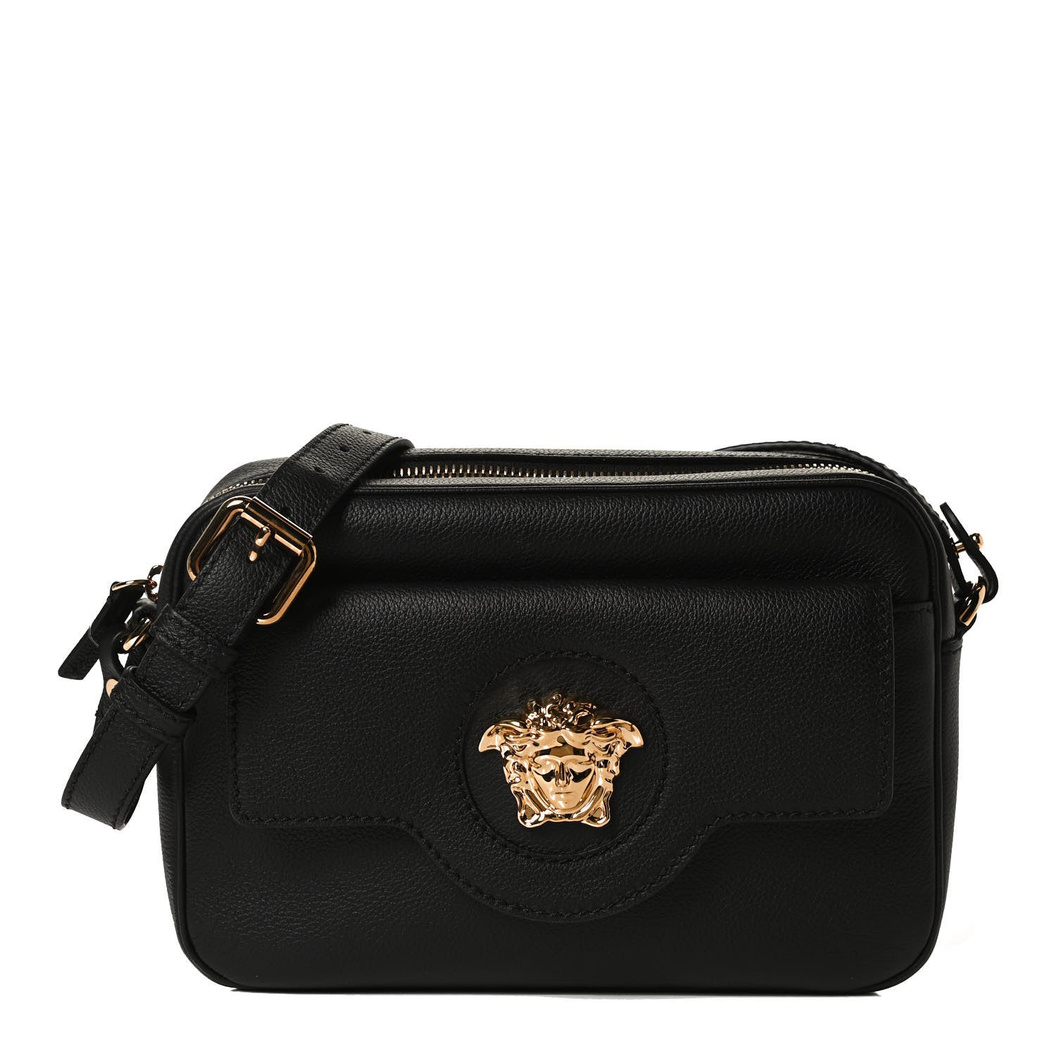 Versace Grained Calfskin Medusa Camera Bag Black 1 of 13