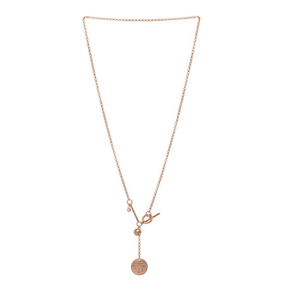 Hermes 18K Rose Gold Diamond PM Ex-Libris Pendant Necklace 3 of 5