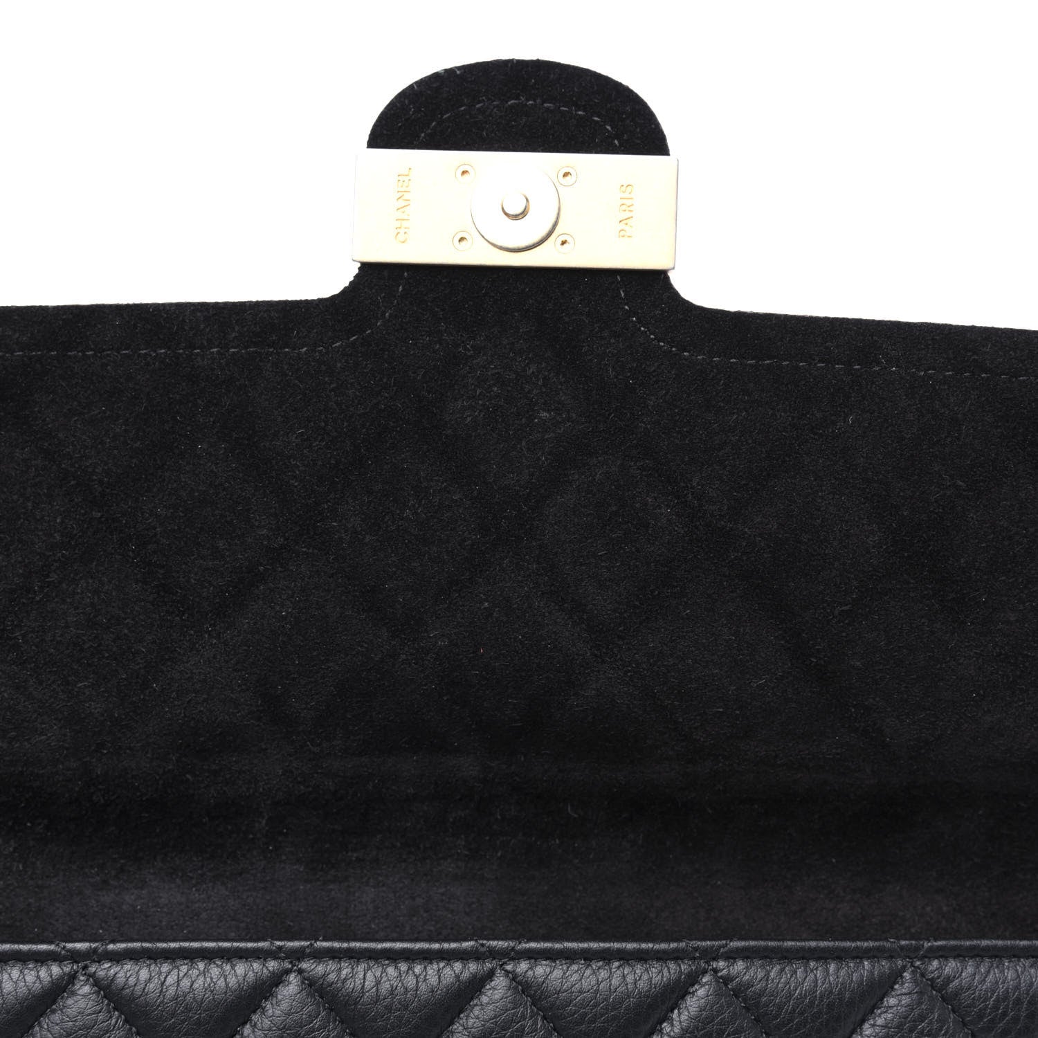 Chanel Grained Calfskin Quilted Large Archi Chic Cosmetic Case Black 10 of 16