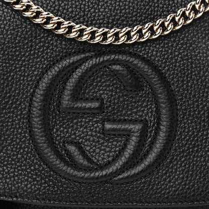 Gucci Pebbled Calfskin Medium Soho Flap Crossbody Black 8 of 12