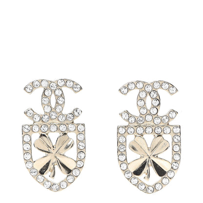 Chanel Crystal CC Sergeant Earrings Gold 1 of 5