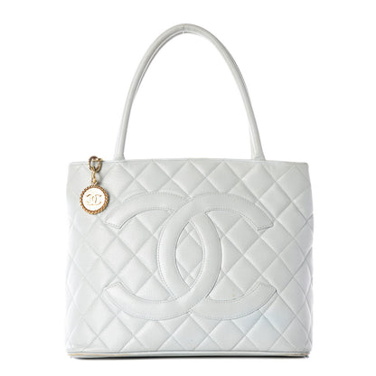 Chanel Caviar Quilted Medallion Tote Light Blue 1 of 14