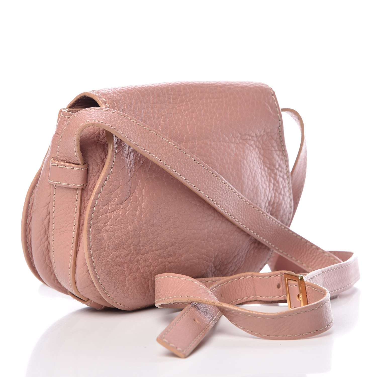 Chloe Grained Calfskin Small Marcie Saddle Bag Anemone Pink 3 of 11