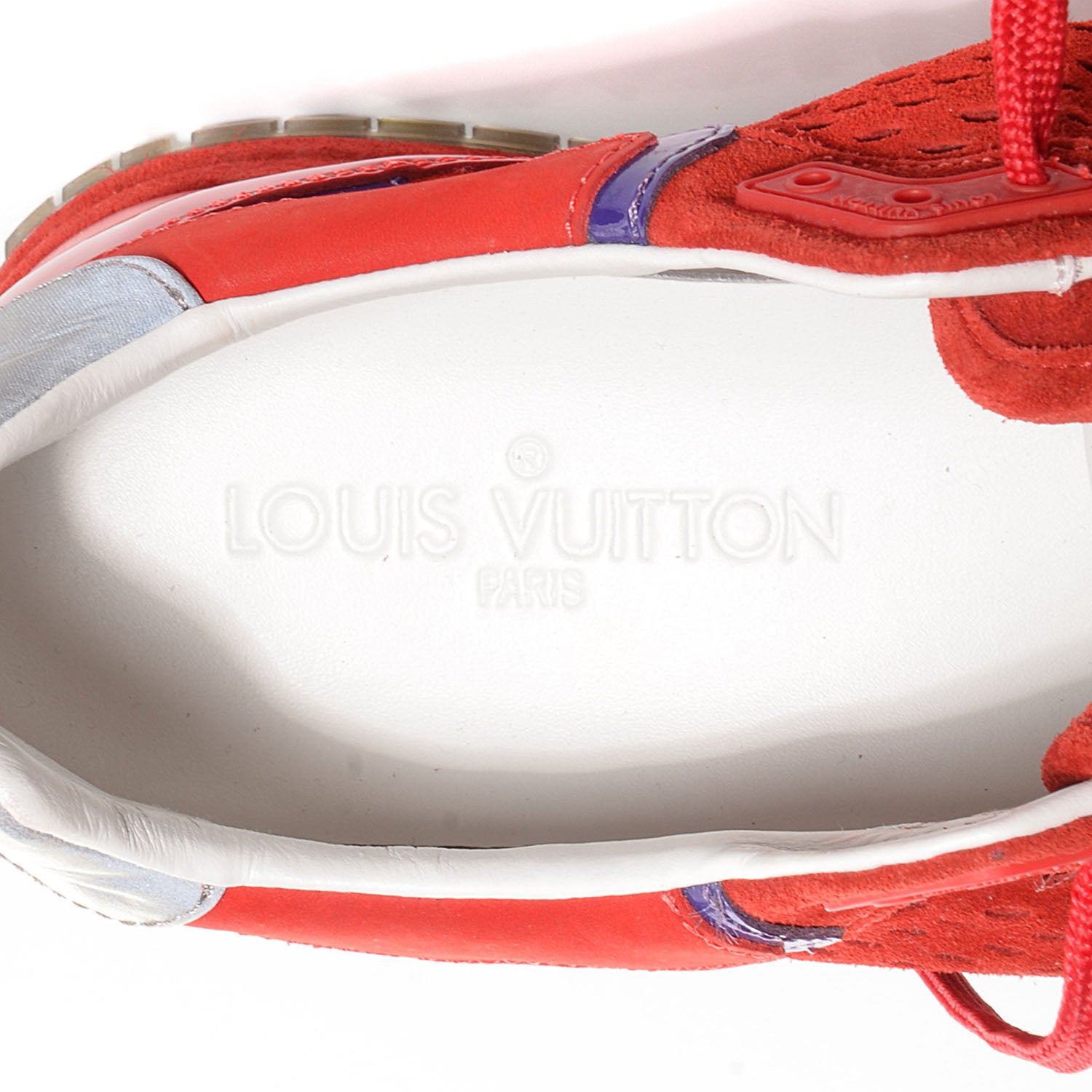 Louis Vuitton Nubuck Calfskin Perforated Run Away Sneakers Rouge 36 6 of 8