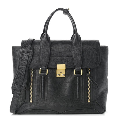 3.1 Phillip Lim Textured Calfskin Medium Pashli Satchel Black 1 of 13