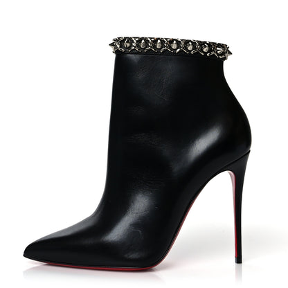Christian Louboutin Calfskin Chain 100 Booty 39 Black 1 of 9