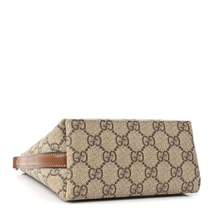 Gucci GG Supreme Monogram Emblem Nano Bucket Bag Beige Dark Brown 4 of 10