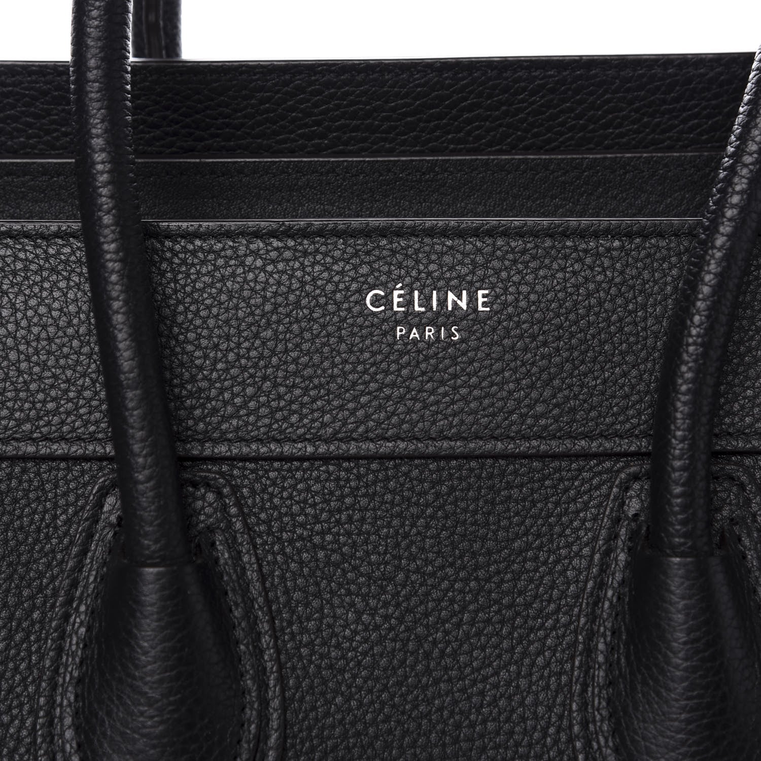Celine Drummed Calfskin Micro Luggage Black 7 of 10