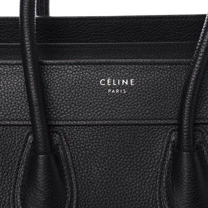 Celine Drummed Calfskin Micro Luggage Black 7 of 10