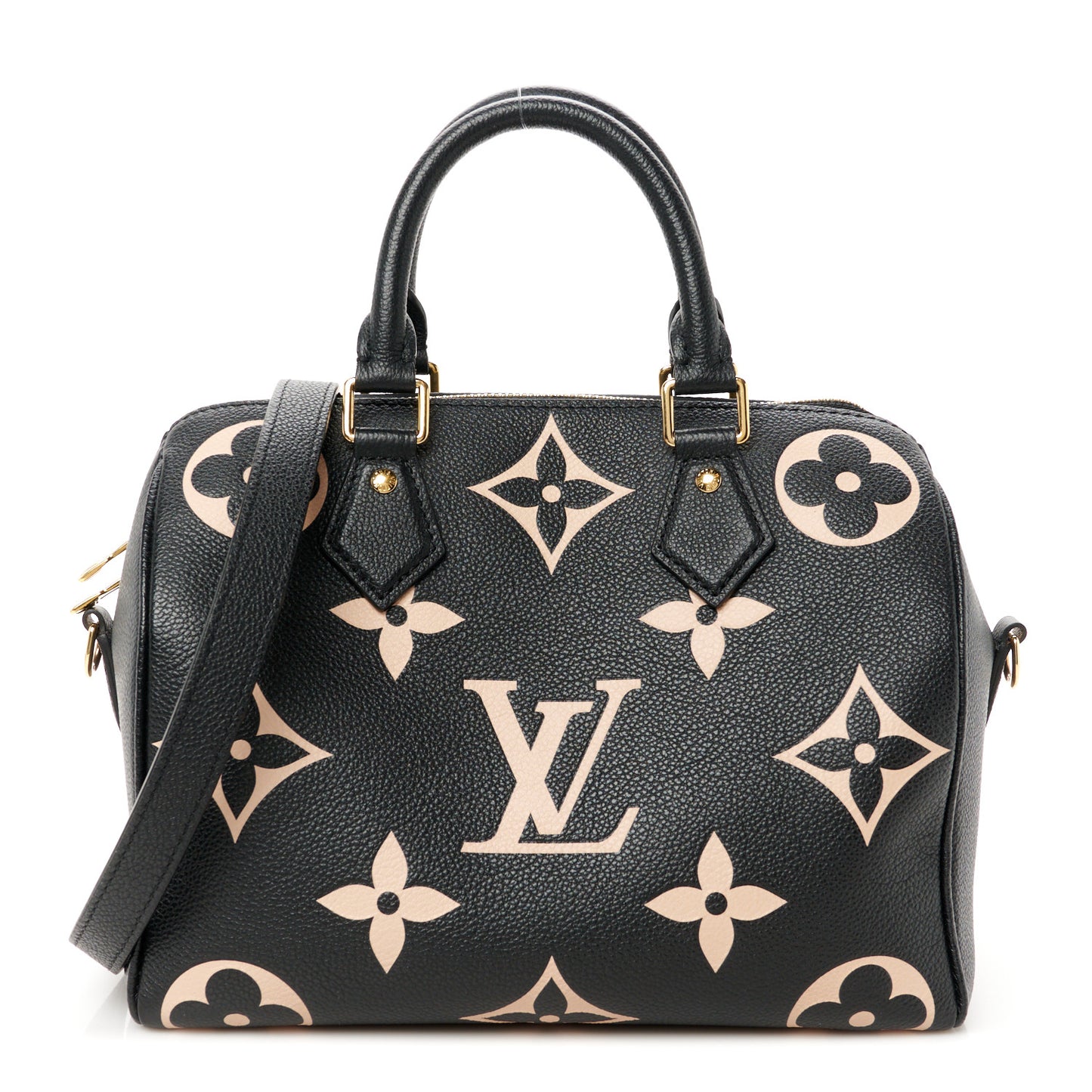 Empreinte Monogram Giant Speedy Bandouliere 25 Black Beige