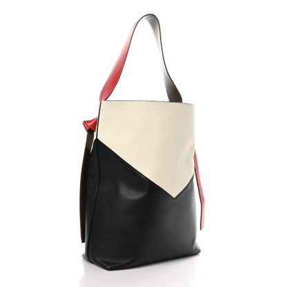 Celine Shiny Smooth Calfskin Twisted Cabas Ivory Black 4 of 9