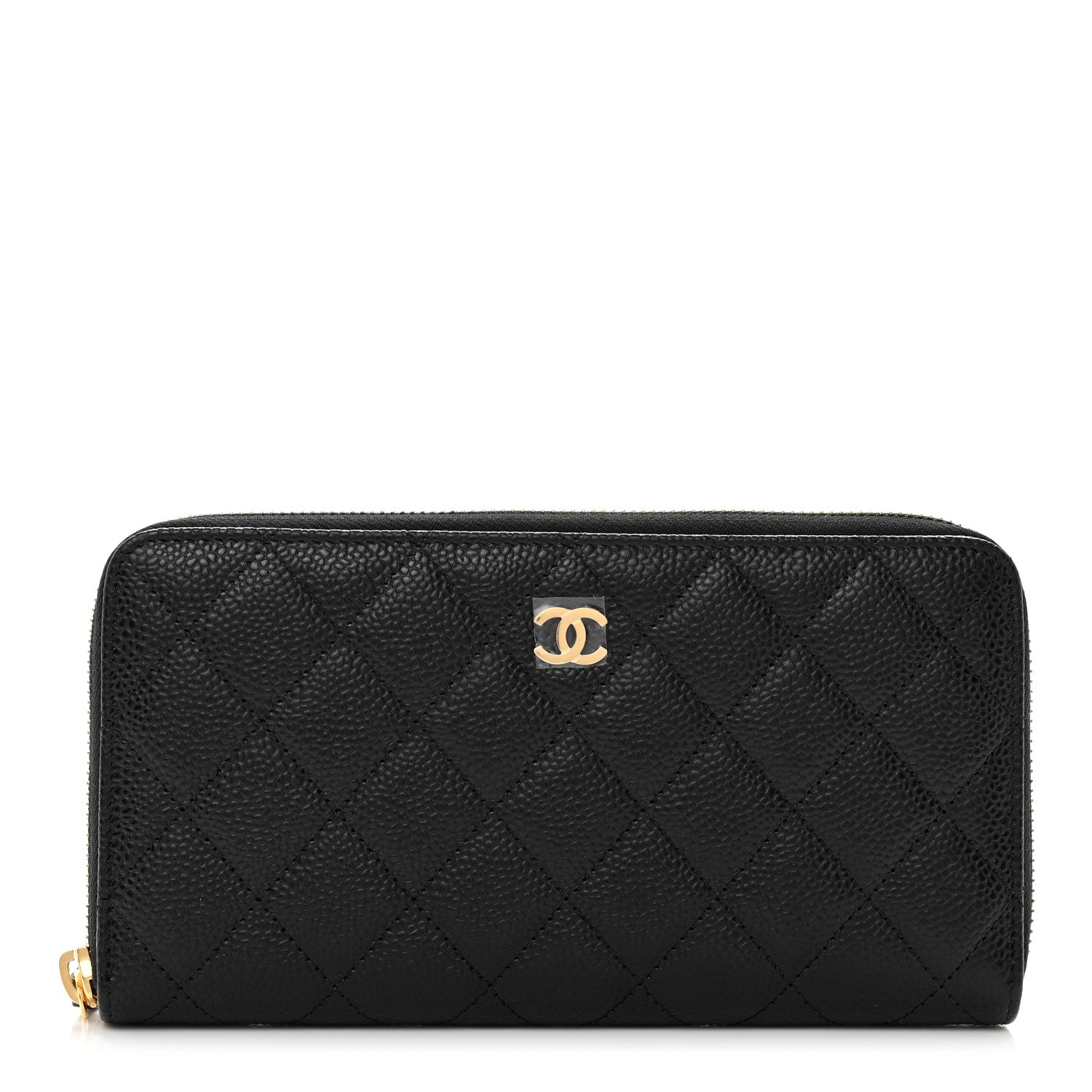 Chanel Caviar Quilted Large Gusset Zip Around Wallet Black 1 of 8