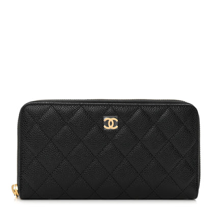 Chanel Caviar Quilted Large Gusset Zip Around Wallet Black 1 of 8