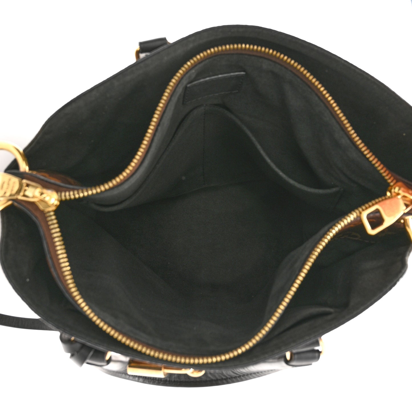 Monogram Flower Zipped Tote PM Black