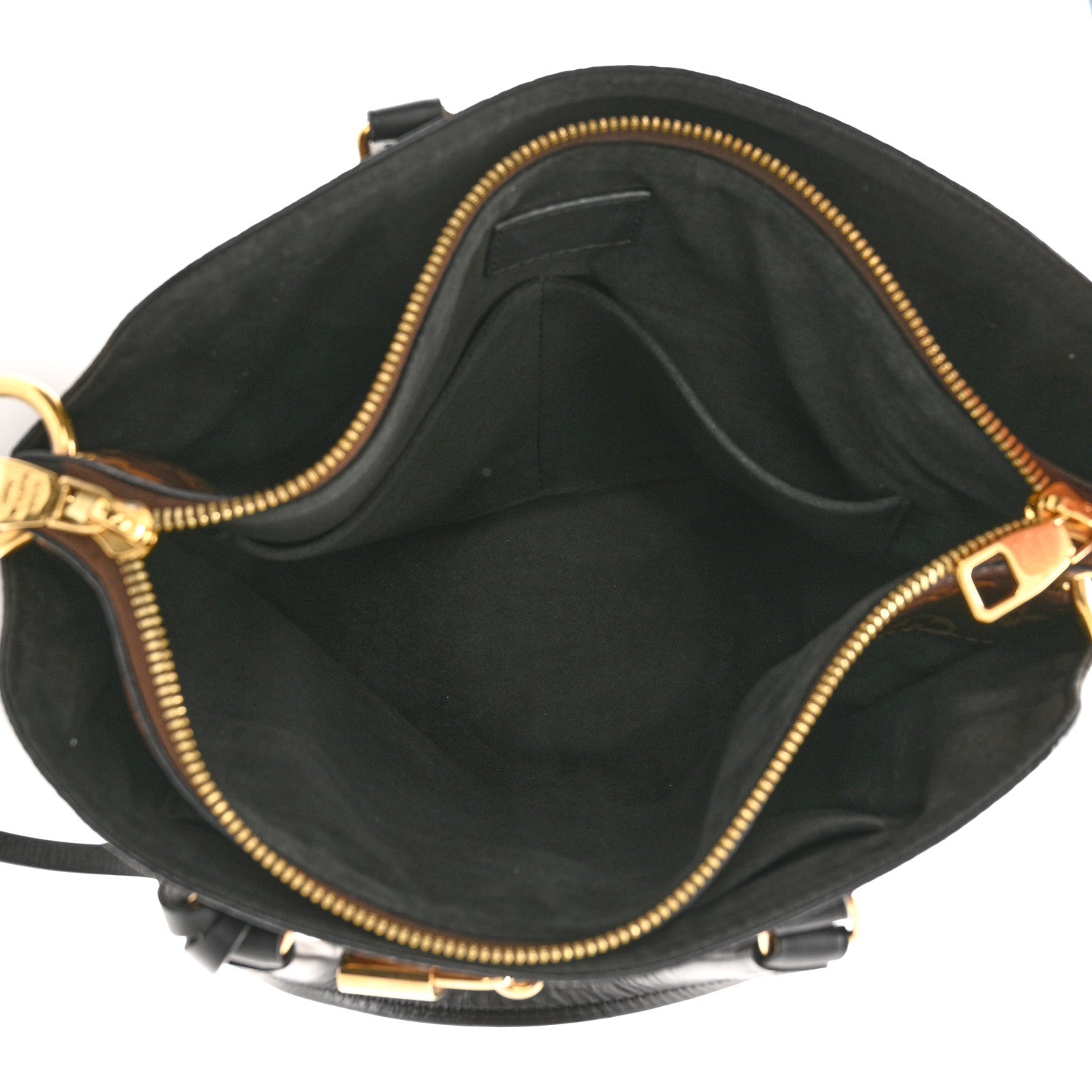 Louis Vuitton Monogram Flower Zipped Tote PM Black 5 of 9