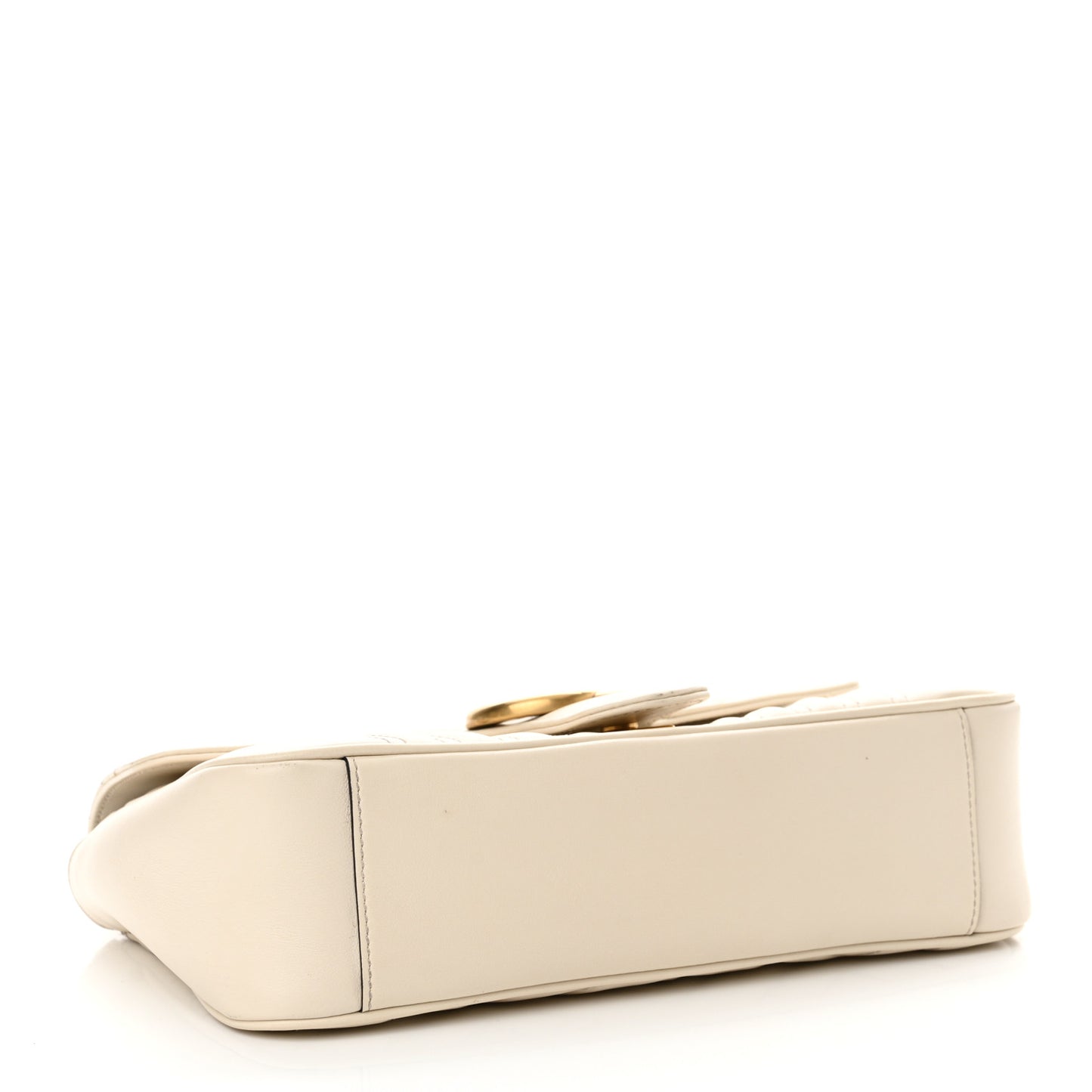 Calfskin Matelasse Small GG Marmont Shoulder Bag White