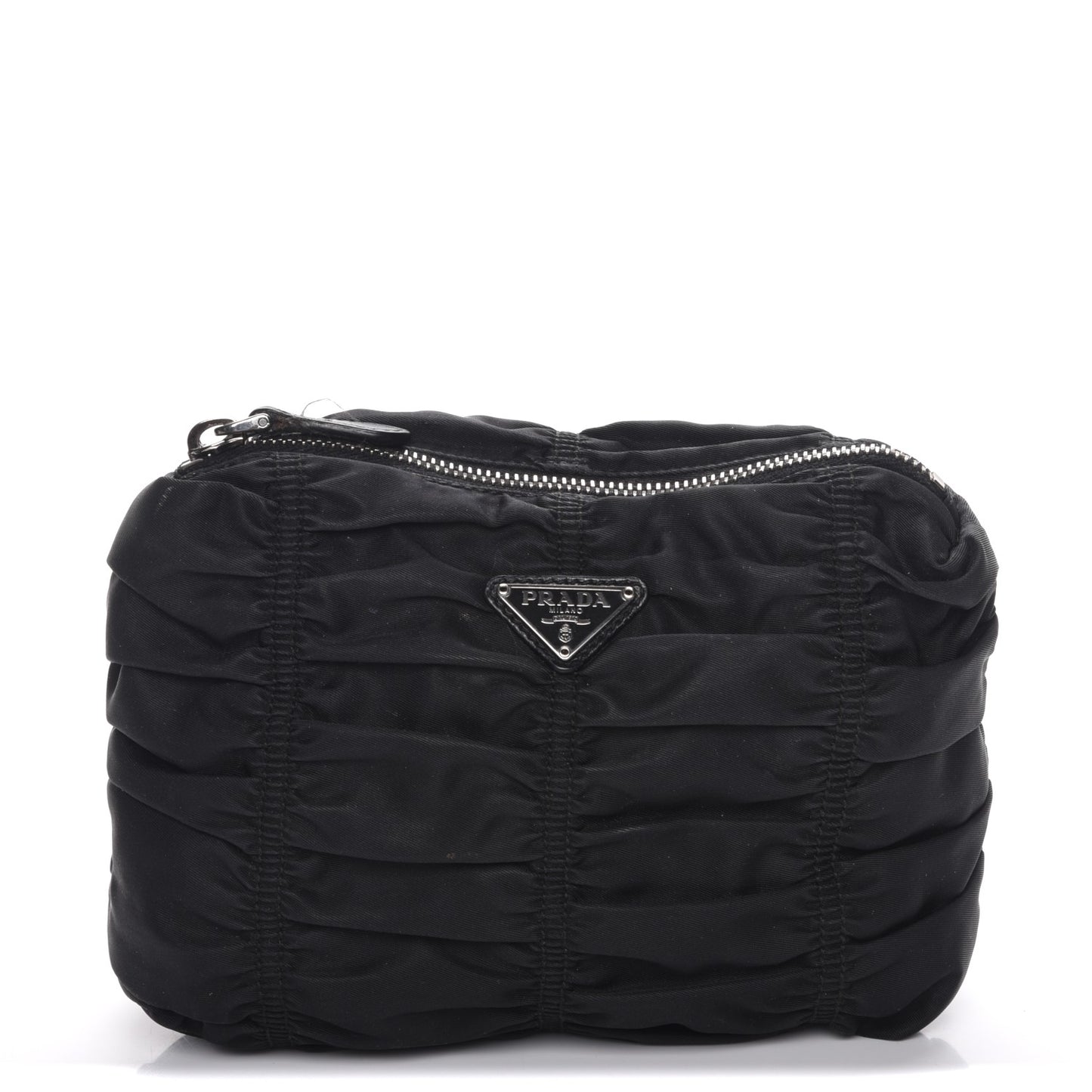 Tessuto Nylon Gaufre Cosmetic Pouch Nero Black