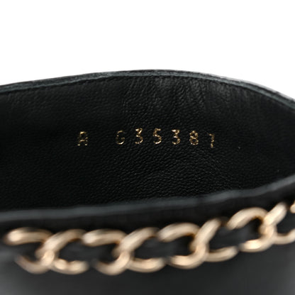 Chanel Lambskin Grosgrain Cap Toe Chain Mule 36.5 Black 8 of 12