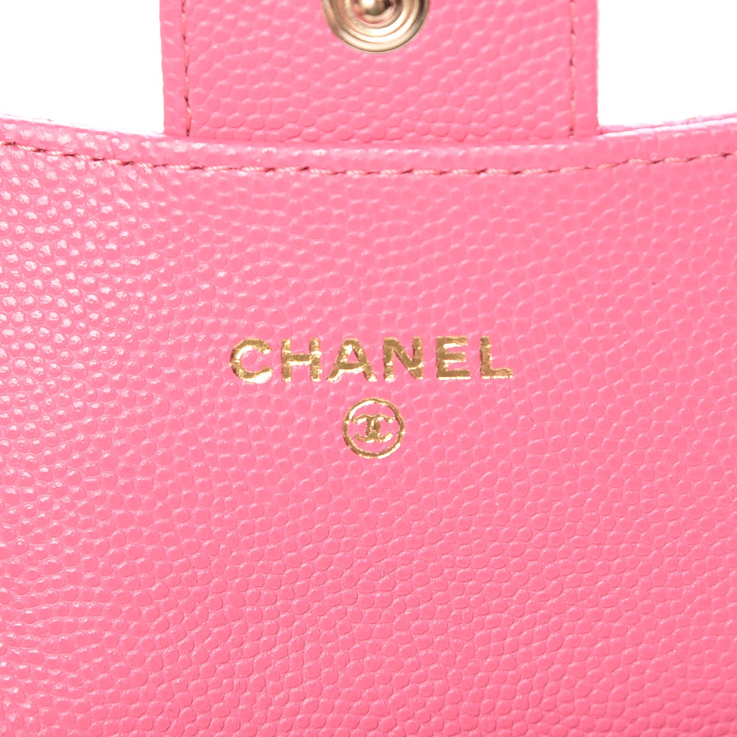 Caviar Quilted Flap Card Holder Pink