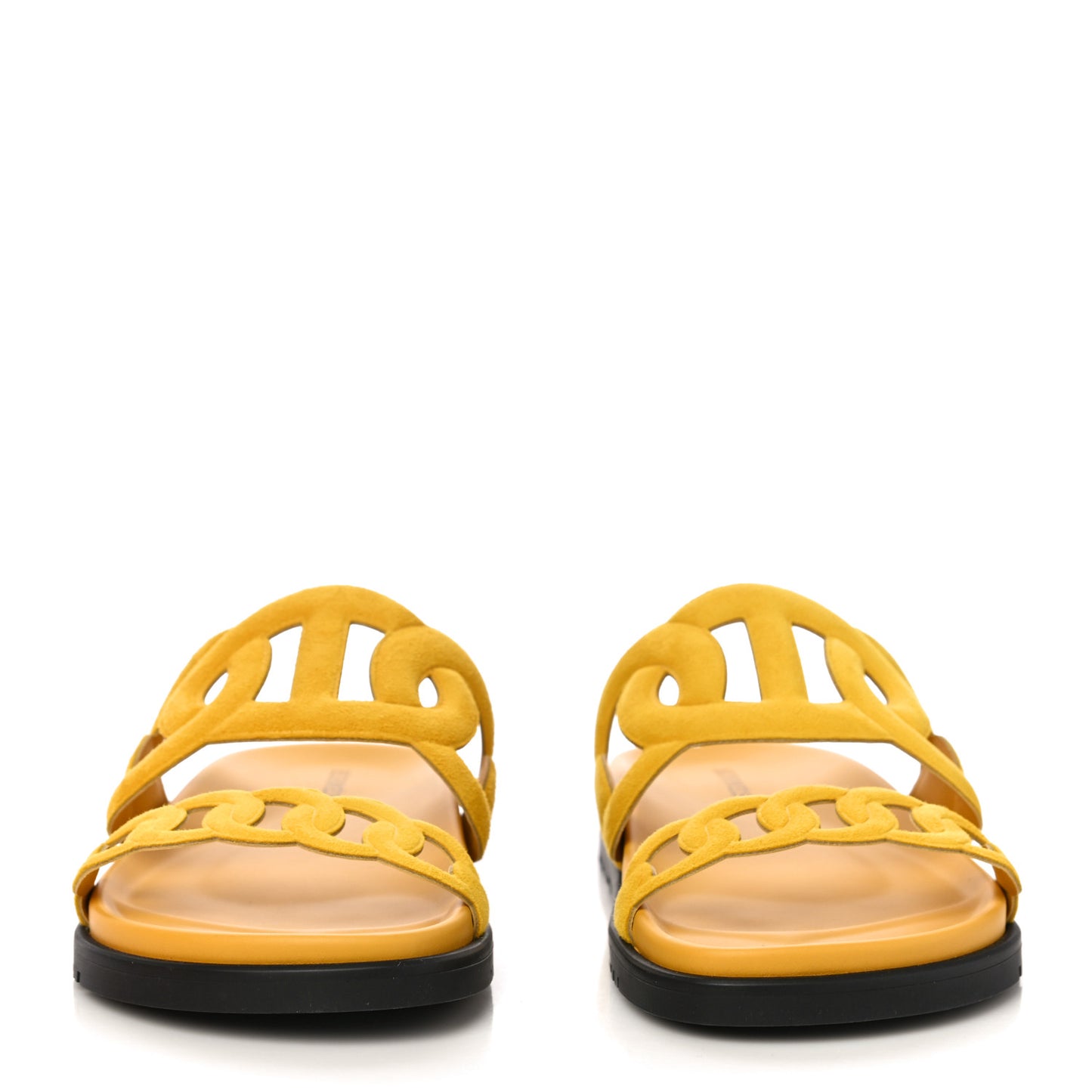 Suede Goatskin Extra Sandals 38 Jaune Sable