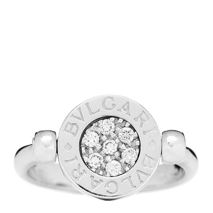 Bulgari 18K White Gold Diamond Black Onyx Bvlgari Bvlgari Flip Ring 50 5.5 1 of 5