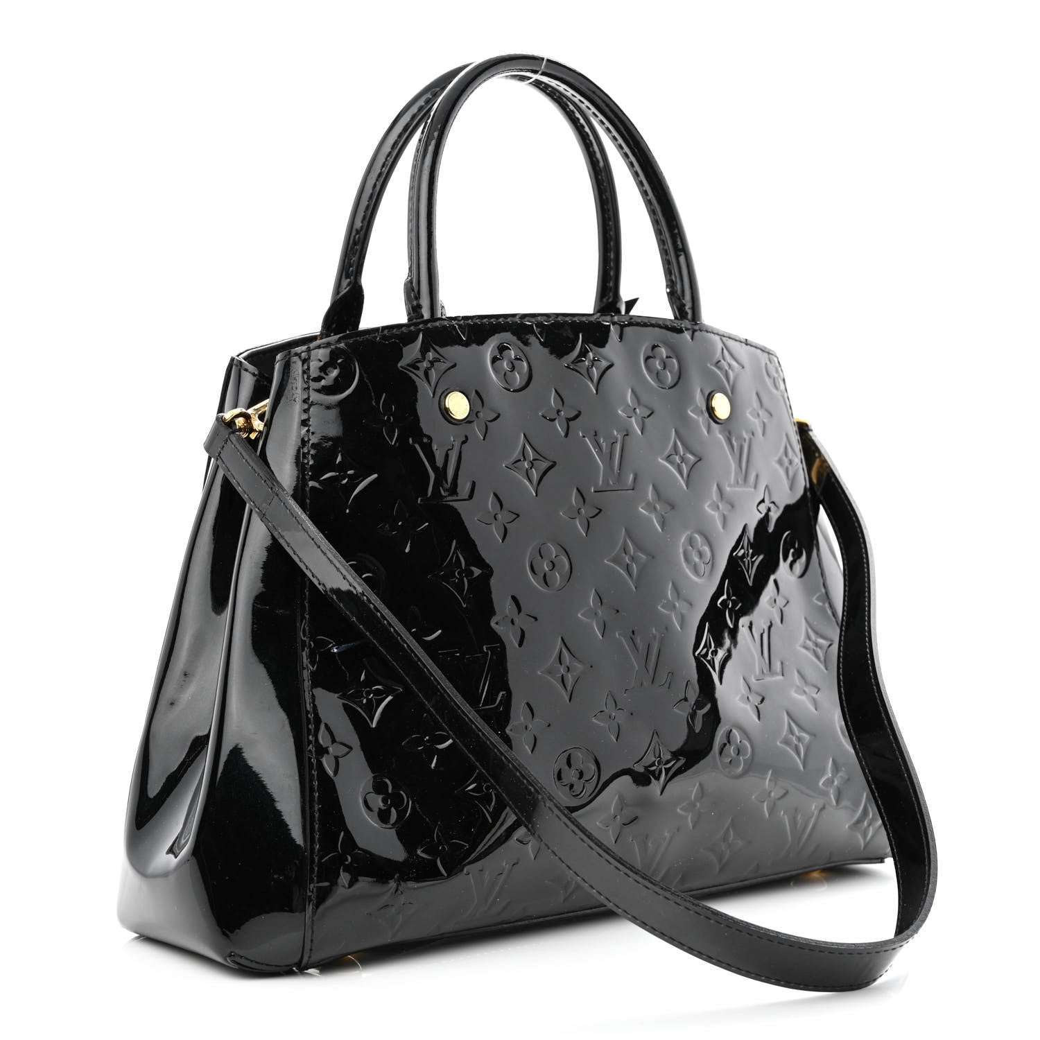 Louis Vuitton Vernis Montaigne MM Black 2 of 13