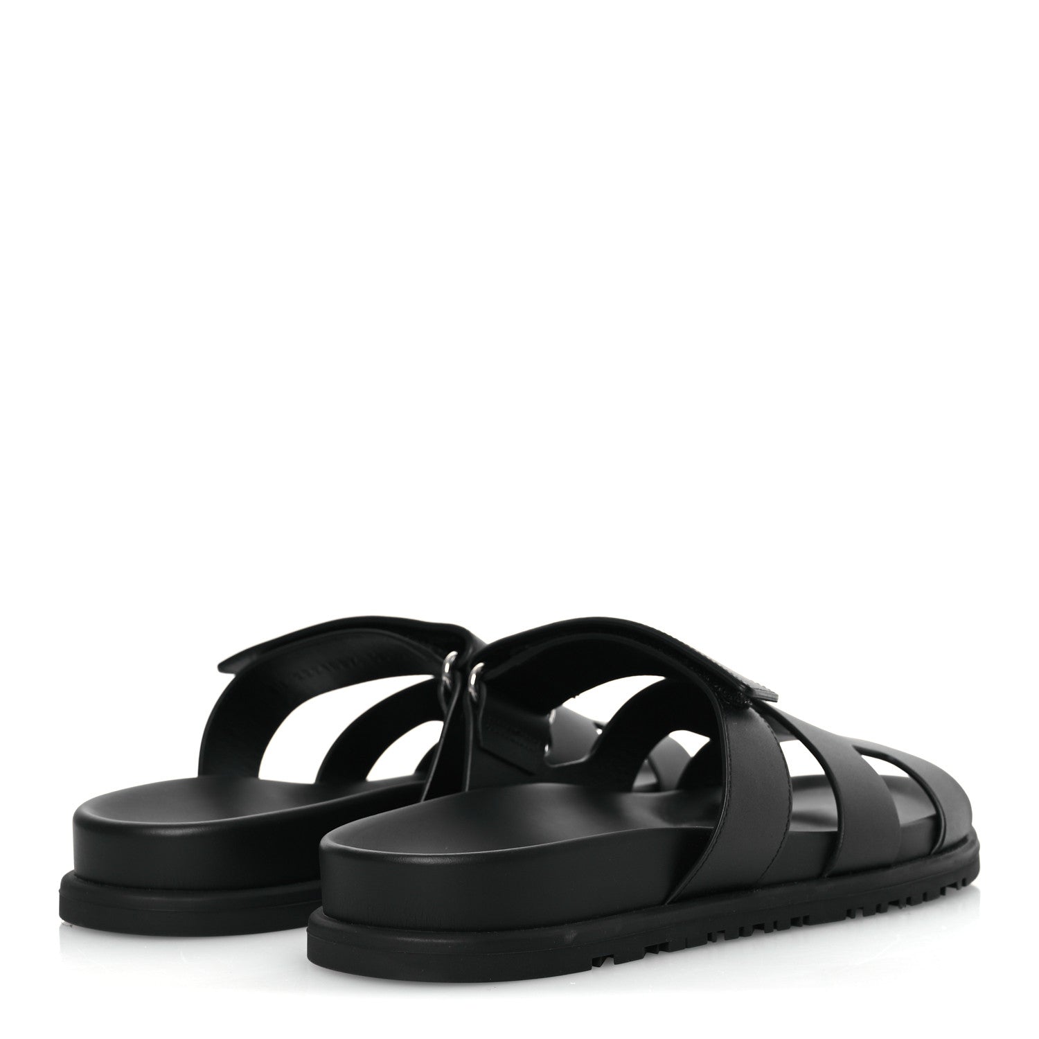 Hermes Calfskin Womens Chypre Sandals 38 Black 5 of 12