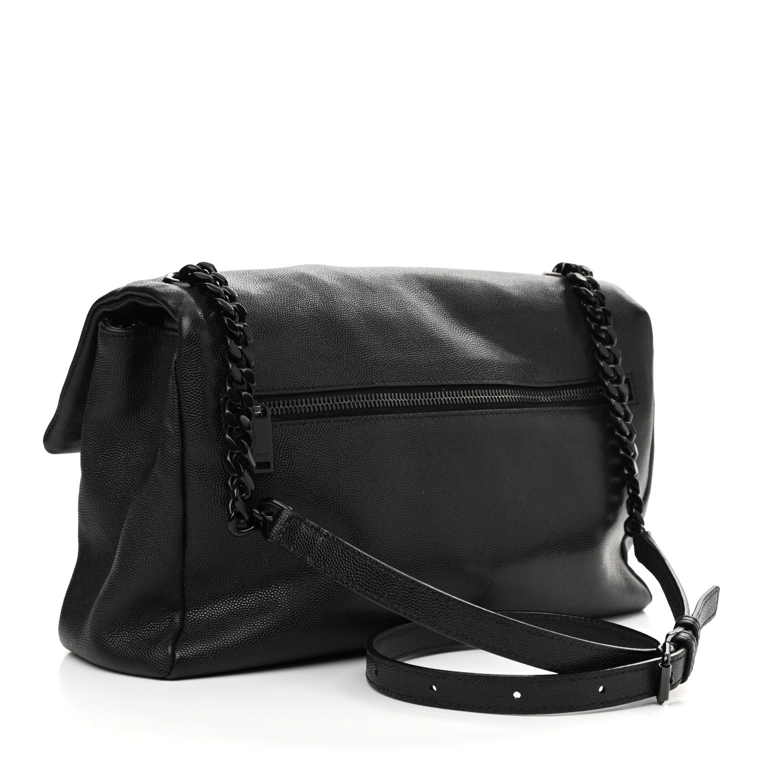 Saint Laurent Grain De Poudre Medium West Hollywood Monogram Fold-Over Black 3 of 10