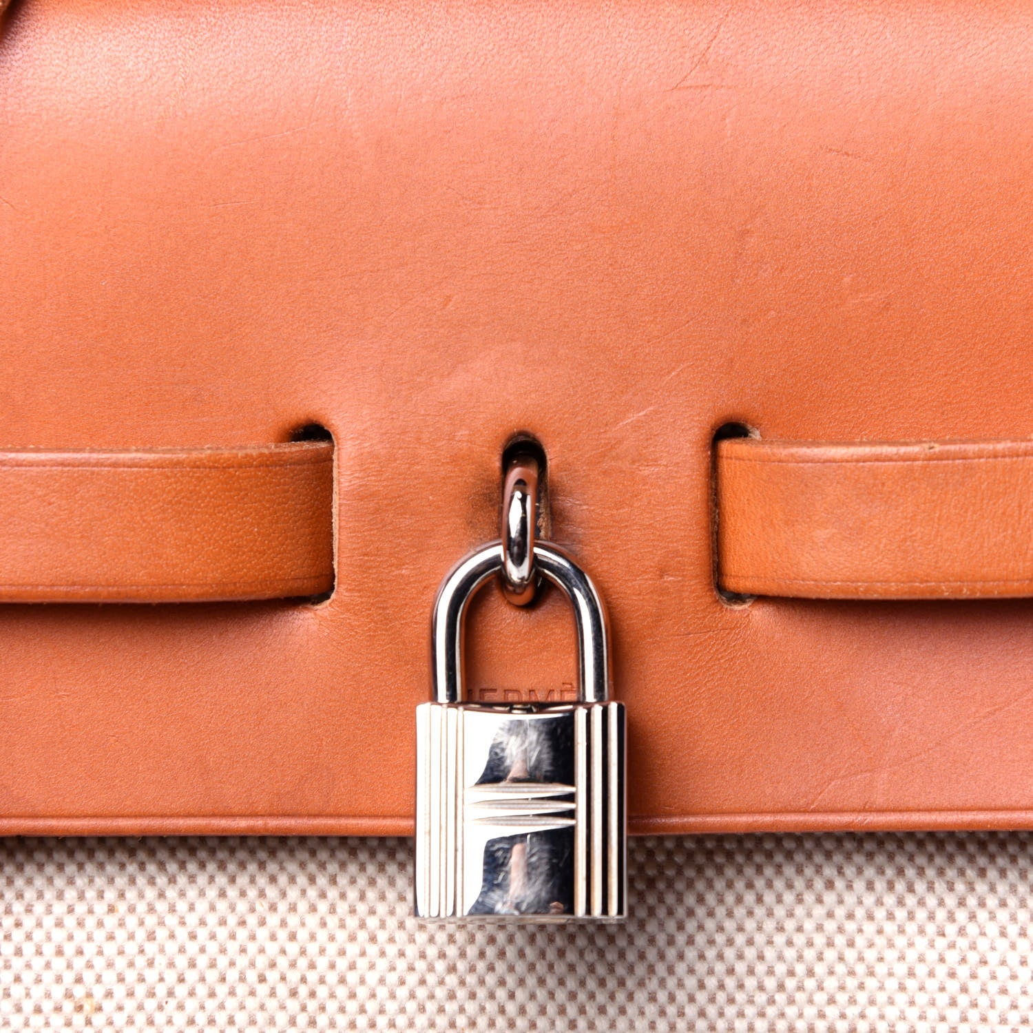 Hermes Toile Vache Calfskin Herbag 30 PM Backpack Natural 22 of 32