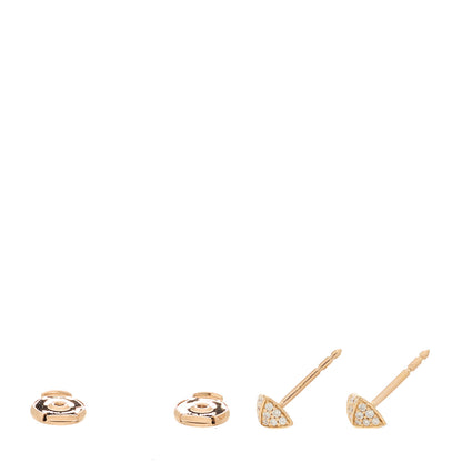 Hermes 18K Rose Gold Diamond Clou d'H Stud Earrings 4 of 6