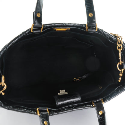 Chanel Glazed Calfskin Quilted Mademoiselle Tote Black 5 of 7
