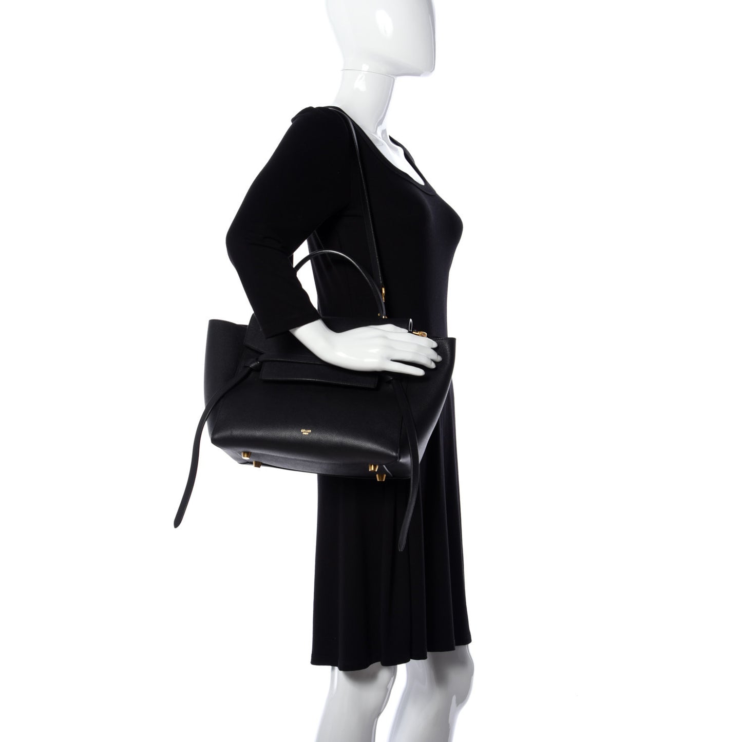 Grained Calfskin Mini Belt Bag Black