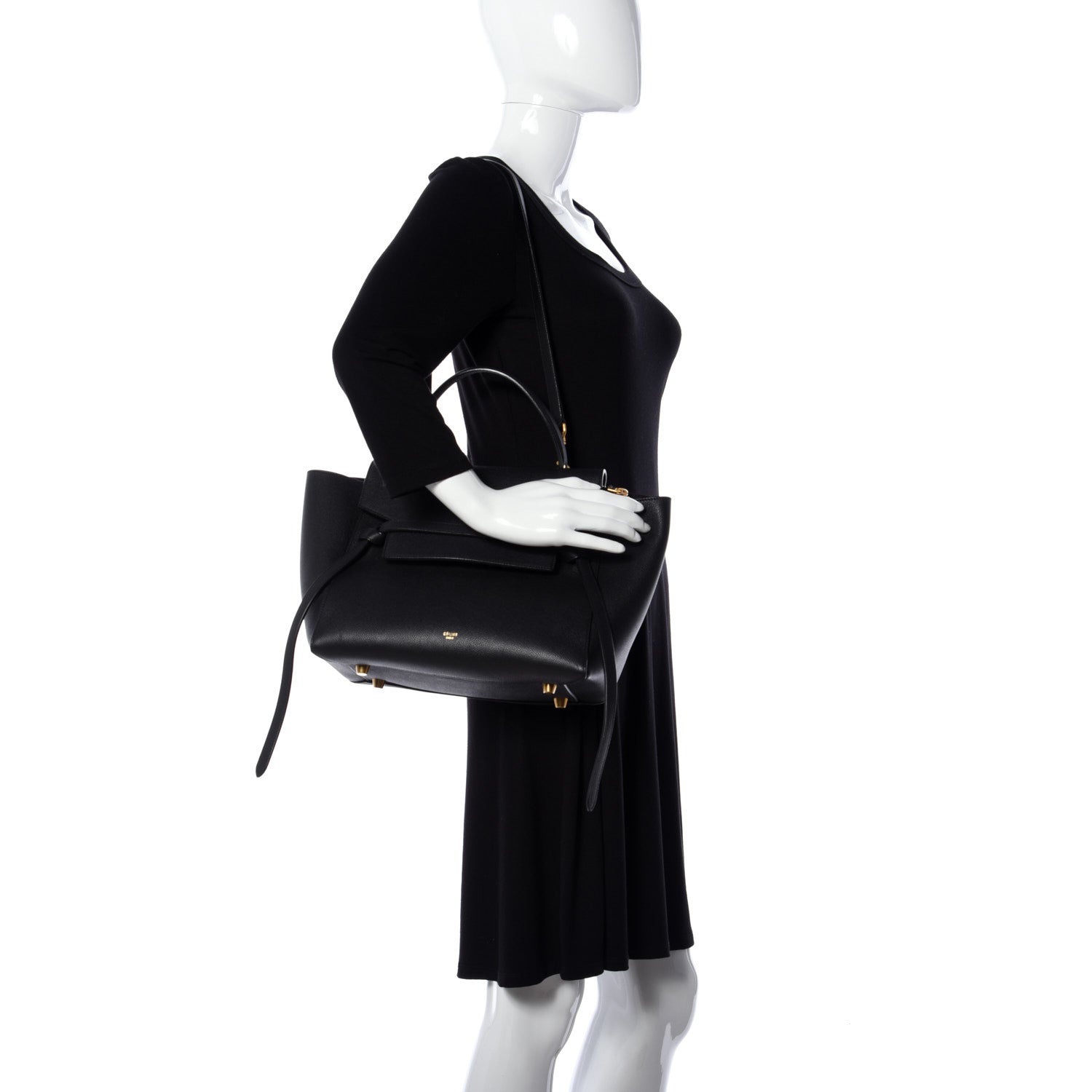 Celine Grained Calfskin Mini Belt Bag Black 2 of 12