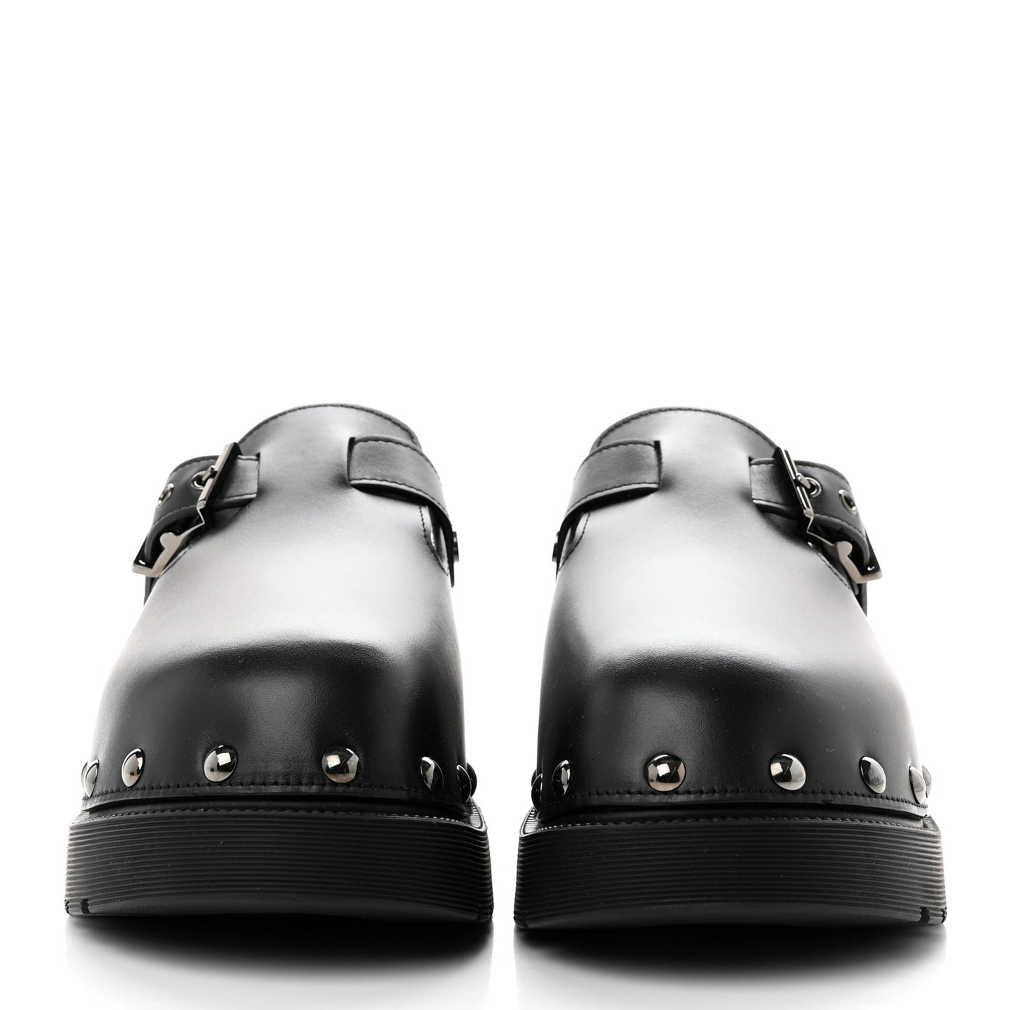 Calfskin Diorquake Buckled Lug Sole 15mm Clogs 40 Black