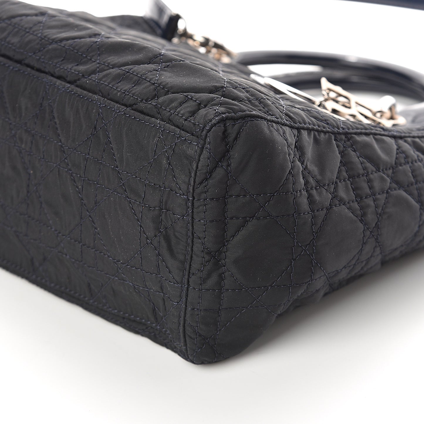 Nylon Cannage Medium Lady Dior Black