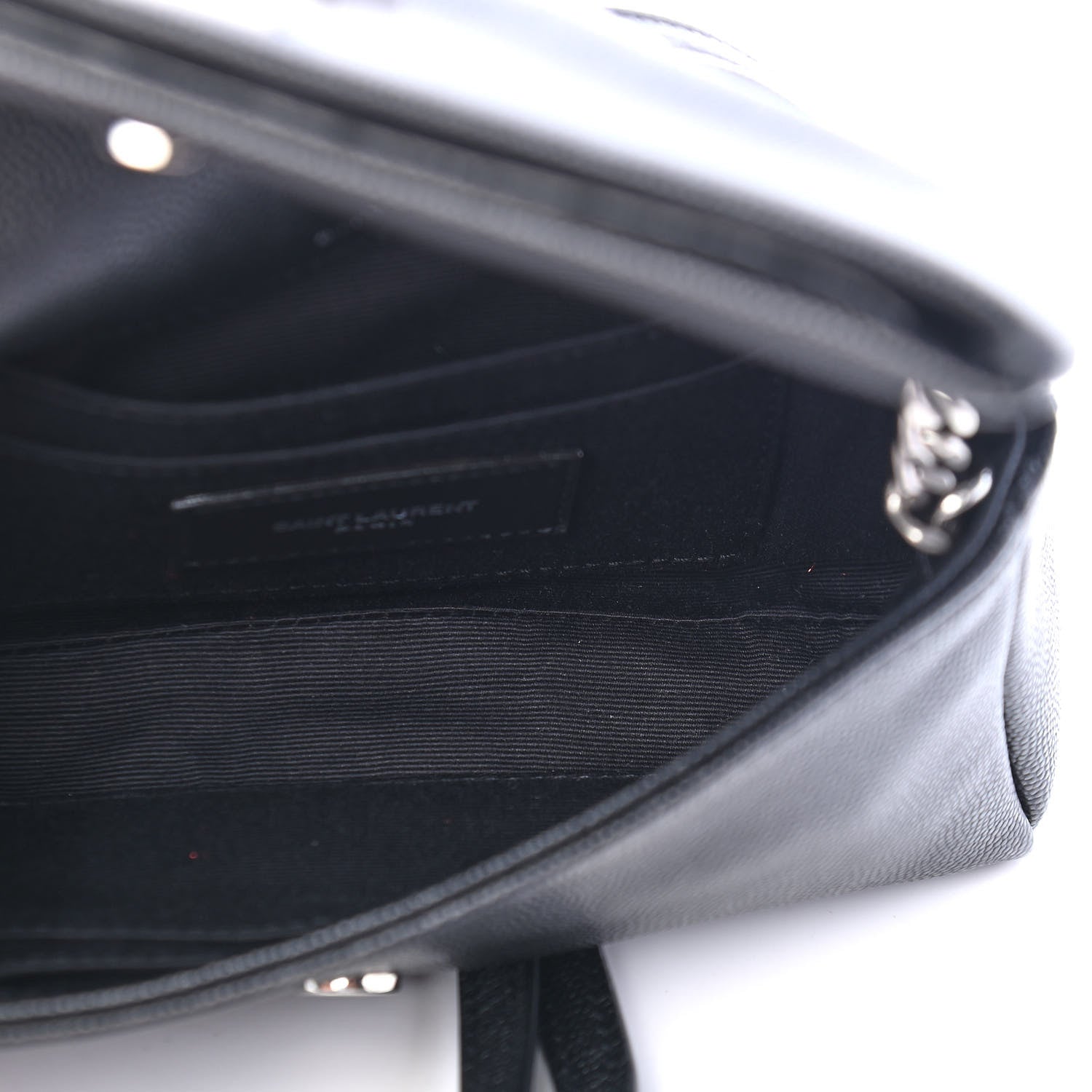 Saint Laurent Grain De Poudre Monogram Toy West Hollywood Fold-Over Bag Black 5 of 9