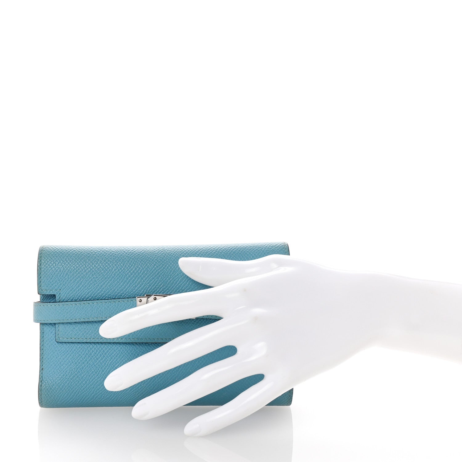 Hermes Epsom Verso Medium Kelly Wallet Bleu Du Nord Rouge De Coeur 2 of 8